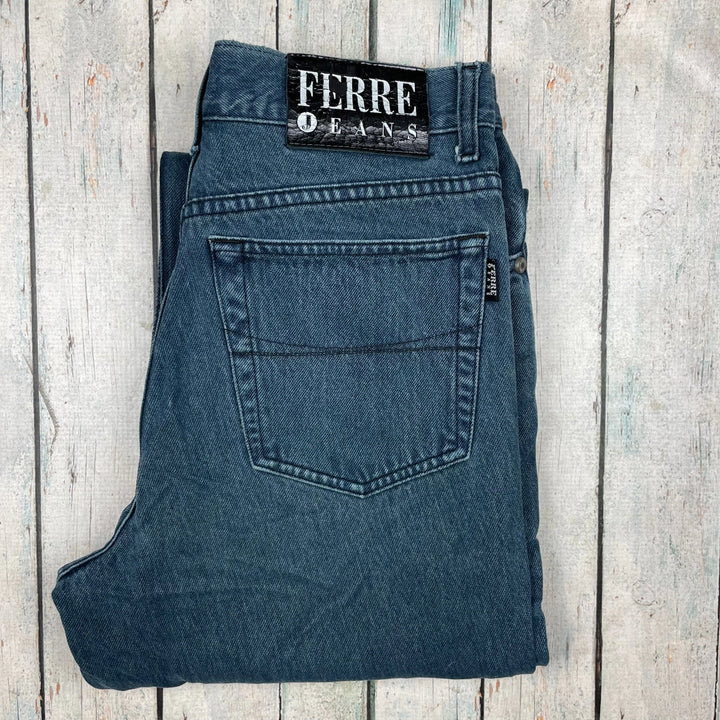 90's Vintage FERRE Jeans Tapered Denim Jeans- Size 29 - Jean Pool