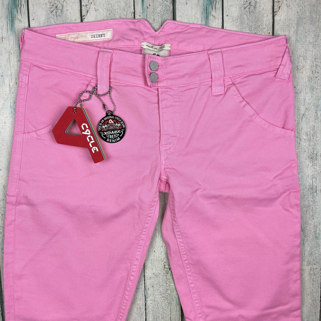 NWT - Ladies Italian Made Cycle 'Skinny' Bubblegum Pink Jeans - Size 30 - Jean Pool