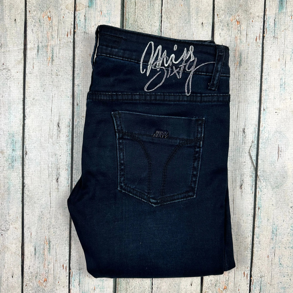 Miss Sixty Black Stretch Low Rise Skinny Logo Jeans -Size 26 - Jean Pool