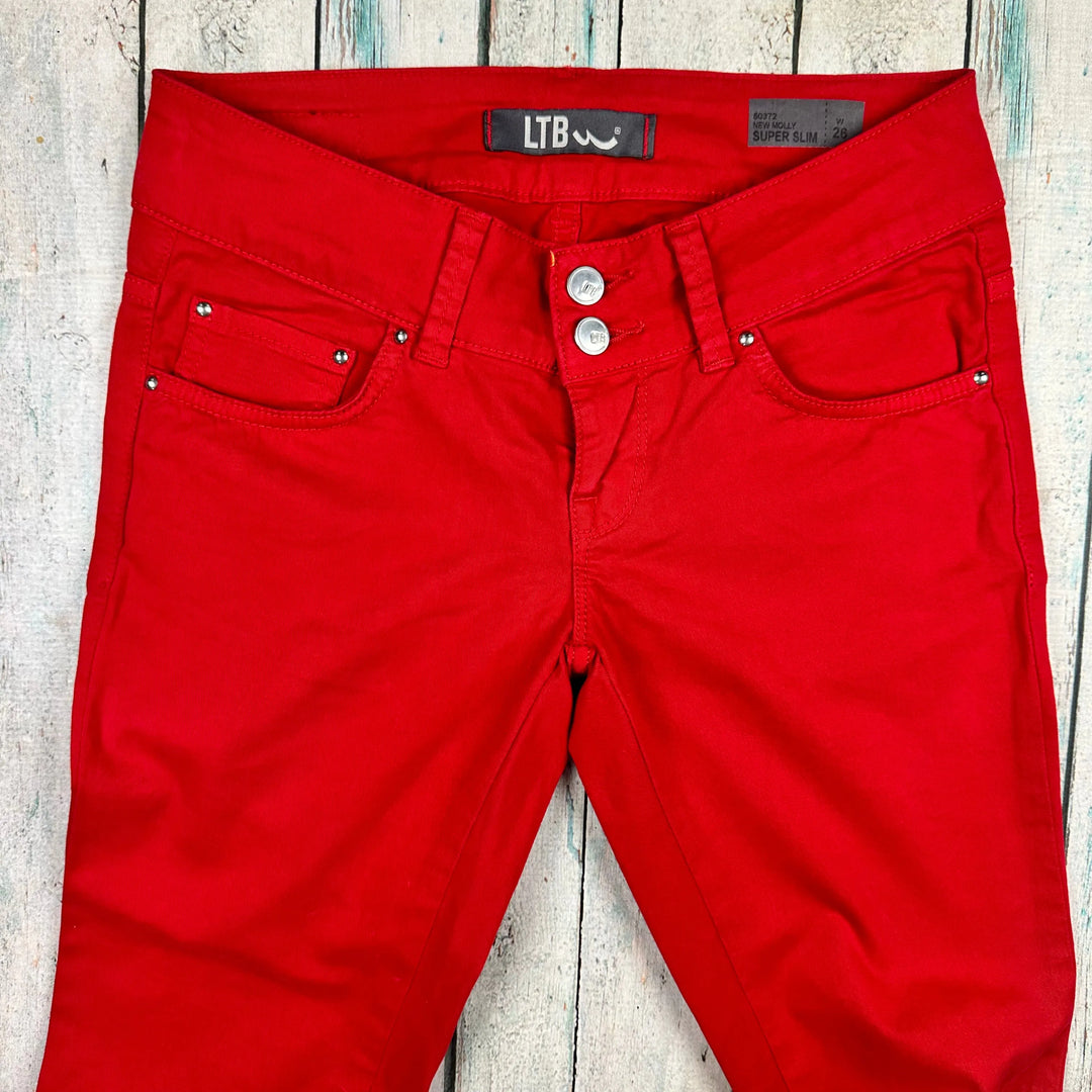 LTB Ladies 'New Molly' Low Rise Super Slim Red Jeans -Size 26 - Jean Pool