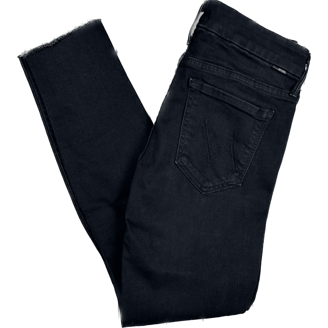 Mother 'The Looker Ankle Fray' Black Skinny Jeans - Size 26 - Jean Pool