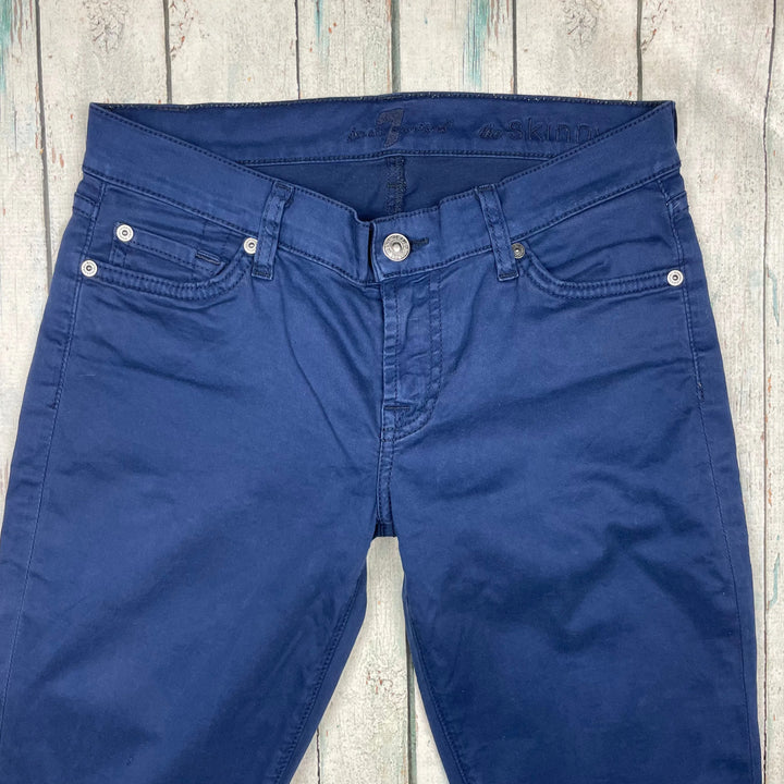 7 for all Mankind 'The Skinny' French Blue Stretch Jeans Size- 26 - Jean Pool