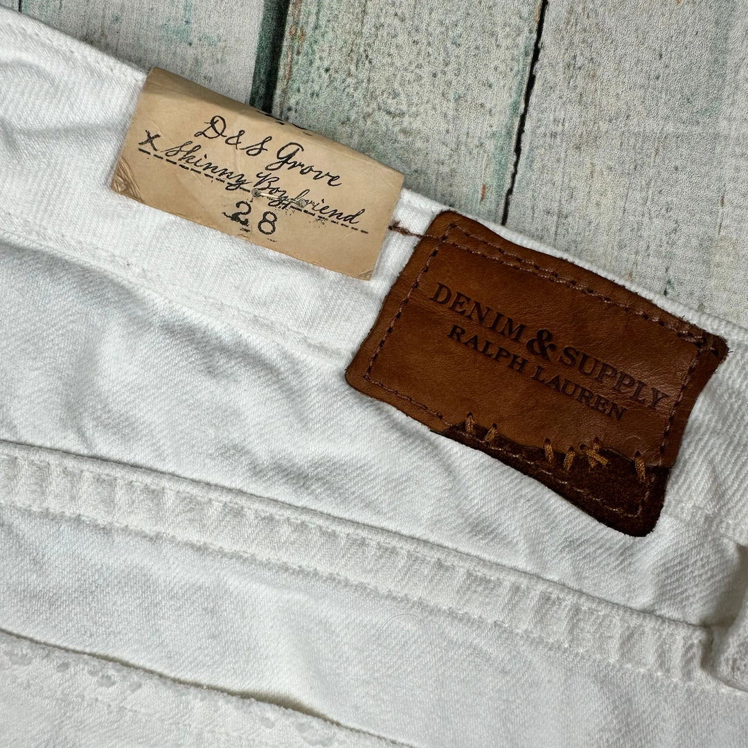 NWT-Ralph Lauren Denim & Supply 'Grove' Skinny Boyfriend White Jeans - Size 28 - Jean Pool