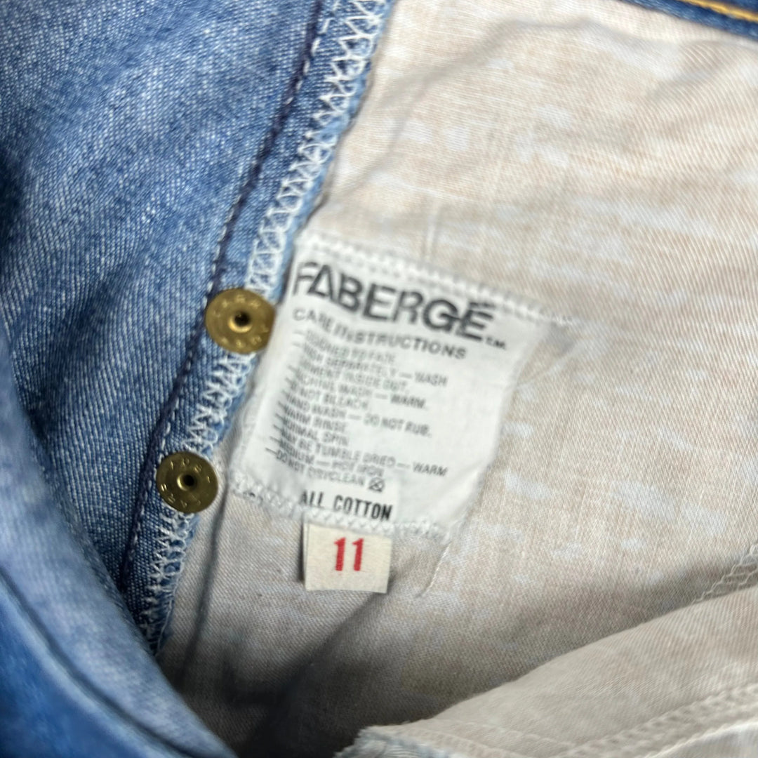 Fabergé 80's High Waisted Ladies Pant Cut Stud Pocket Jeans - Suit Size 8/9 - Jean Pool