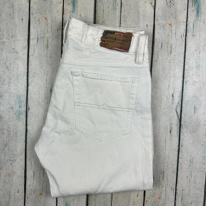 Ralph Lauren Denim & Supply Slim White Jeans - Size 28/32 - Jean Pool