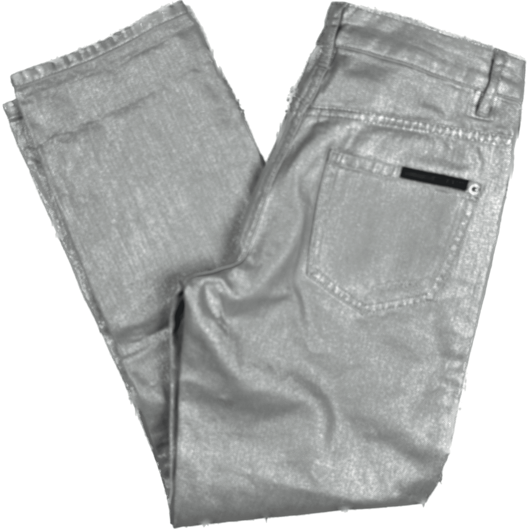NEW - Sass & Bide 'The Circus Ball' Silver Girlfriend Jeans -Size 24 - Jean Pool