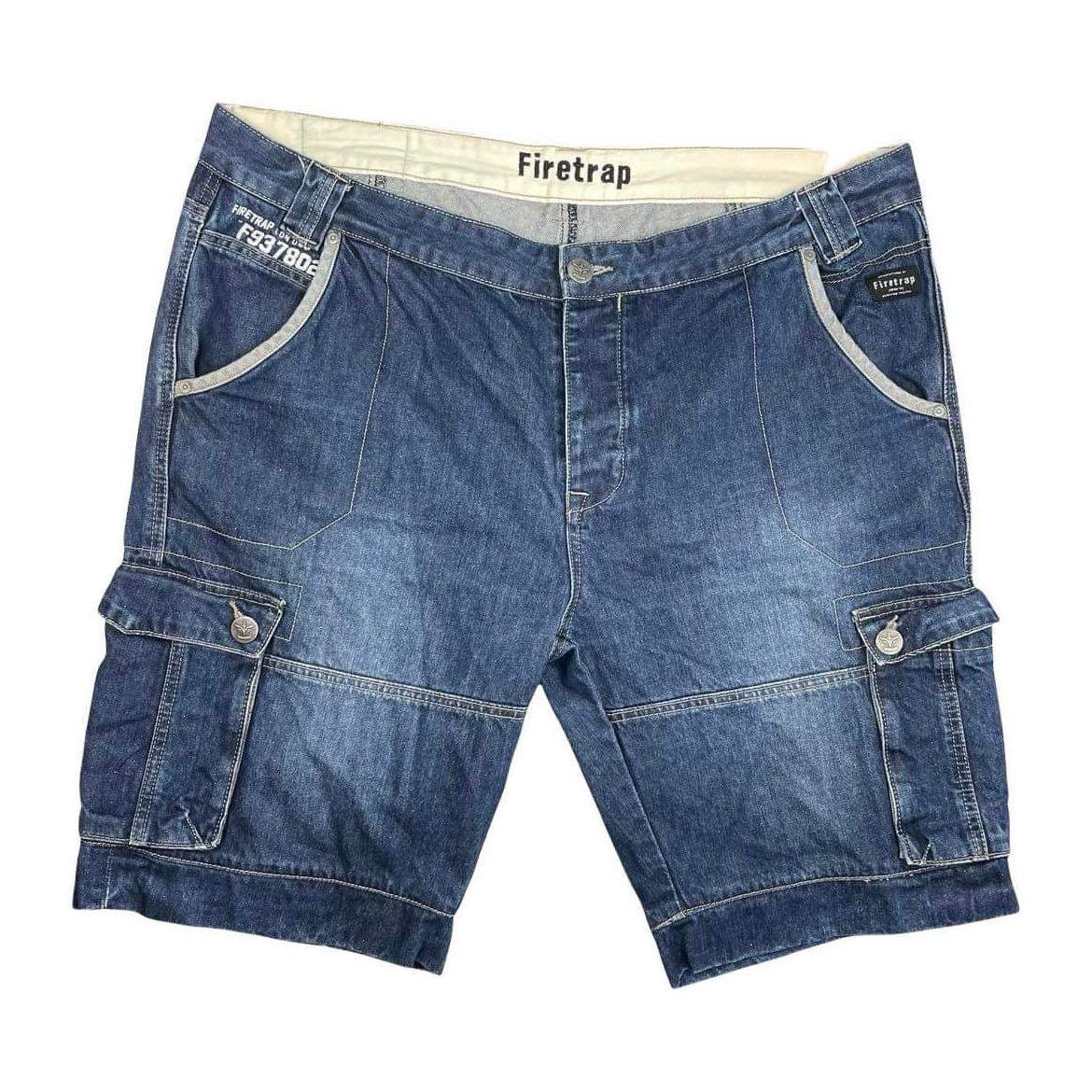 Firetrap Mens Classic Denim Cargo Shorts Size 42 Jean Pool