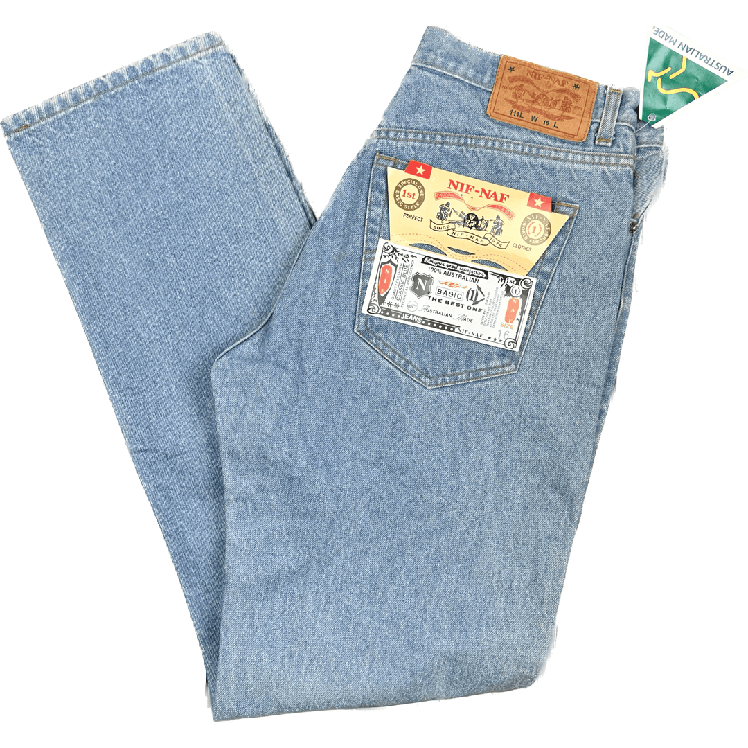 NWT - NIF NAF Deadstock Australian Made Vintage 1980's Classic Jeans- Size 16 - Jean Pool