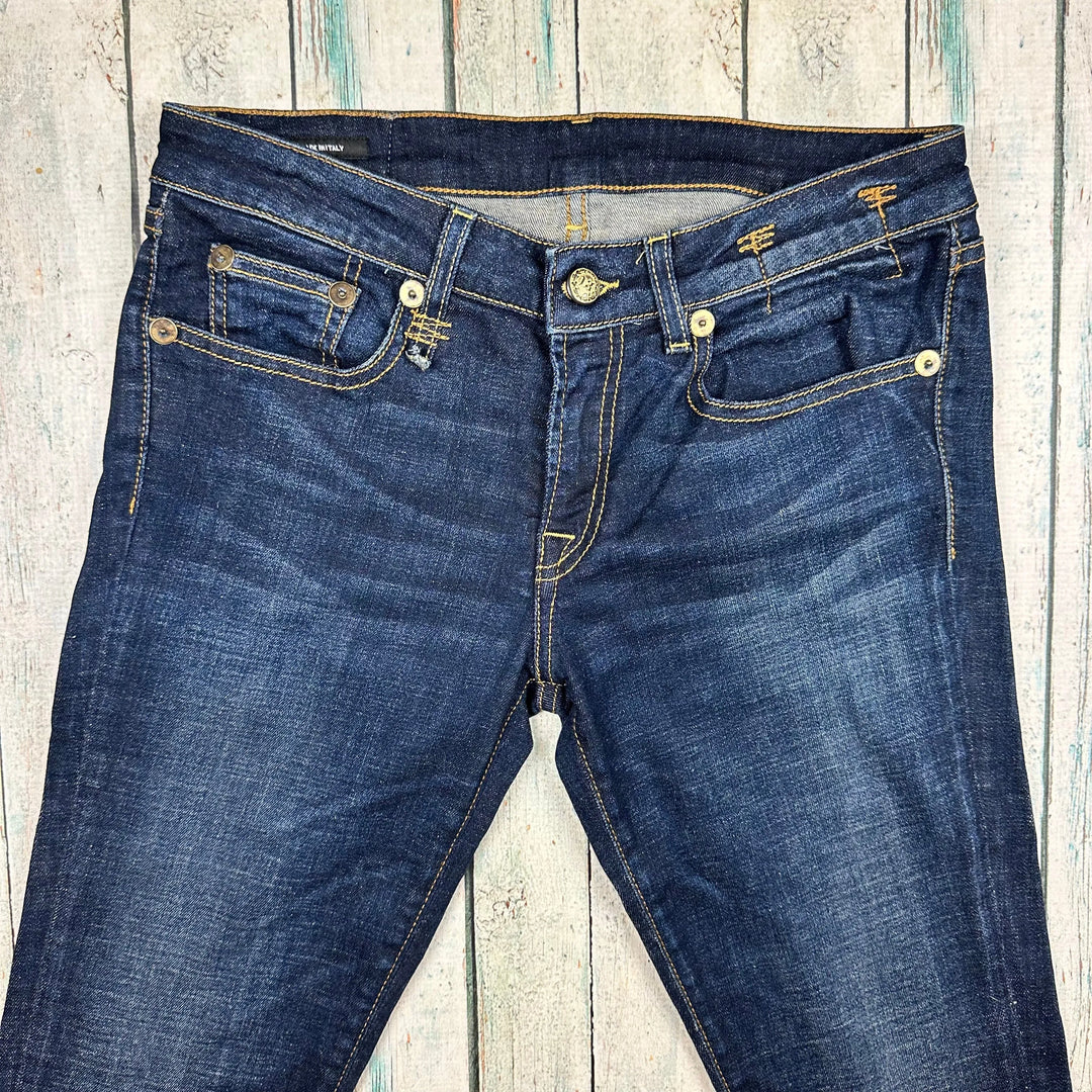R13 Made in Italy Stretch 'Skinny' Dark Indigo Jeans- Size 27 - Jean Pool