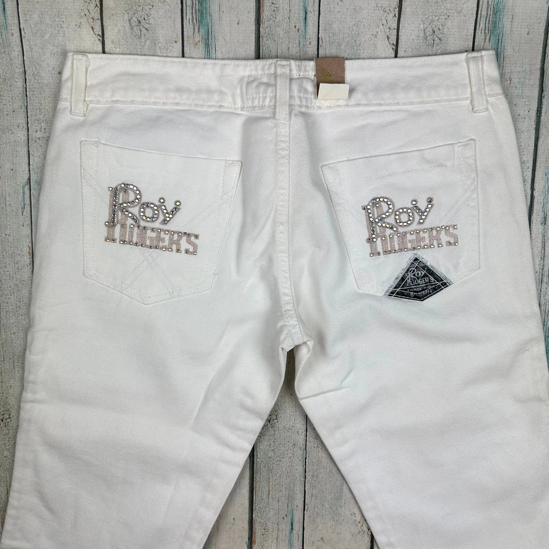 NWT- Roy Rogers Italian Ladies Logo Pocket Boyfriend Jeans - Size 31 - Jean Pool