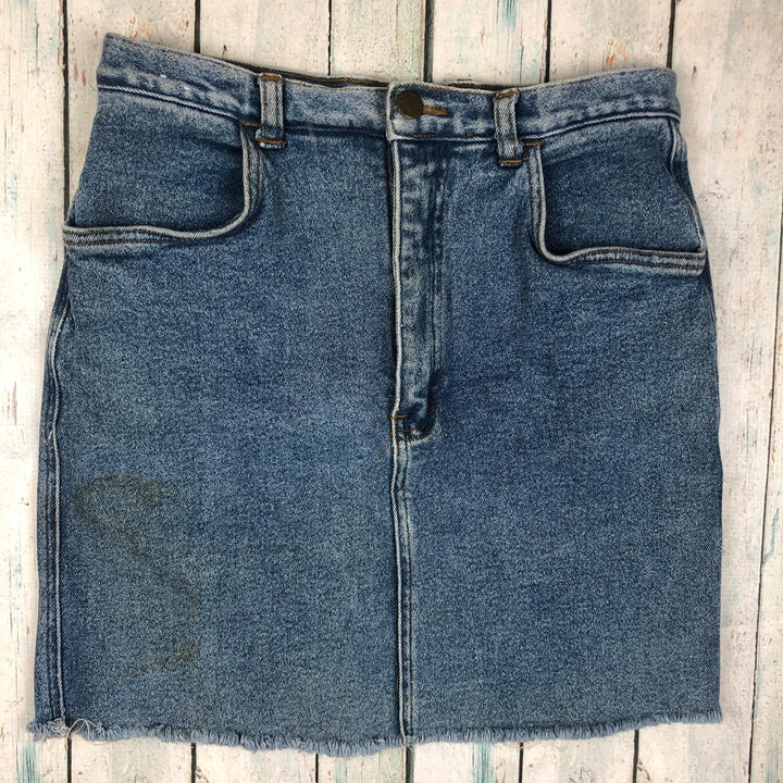 1990's Vintage French Star Stretch Denim Skirt - Jean Pool