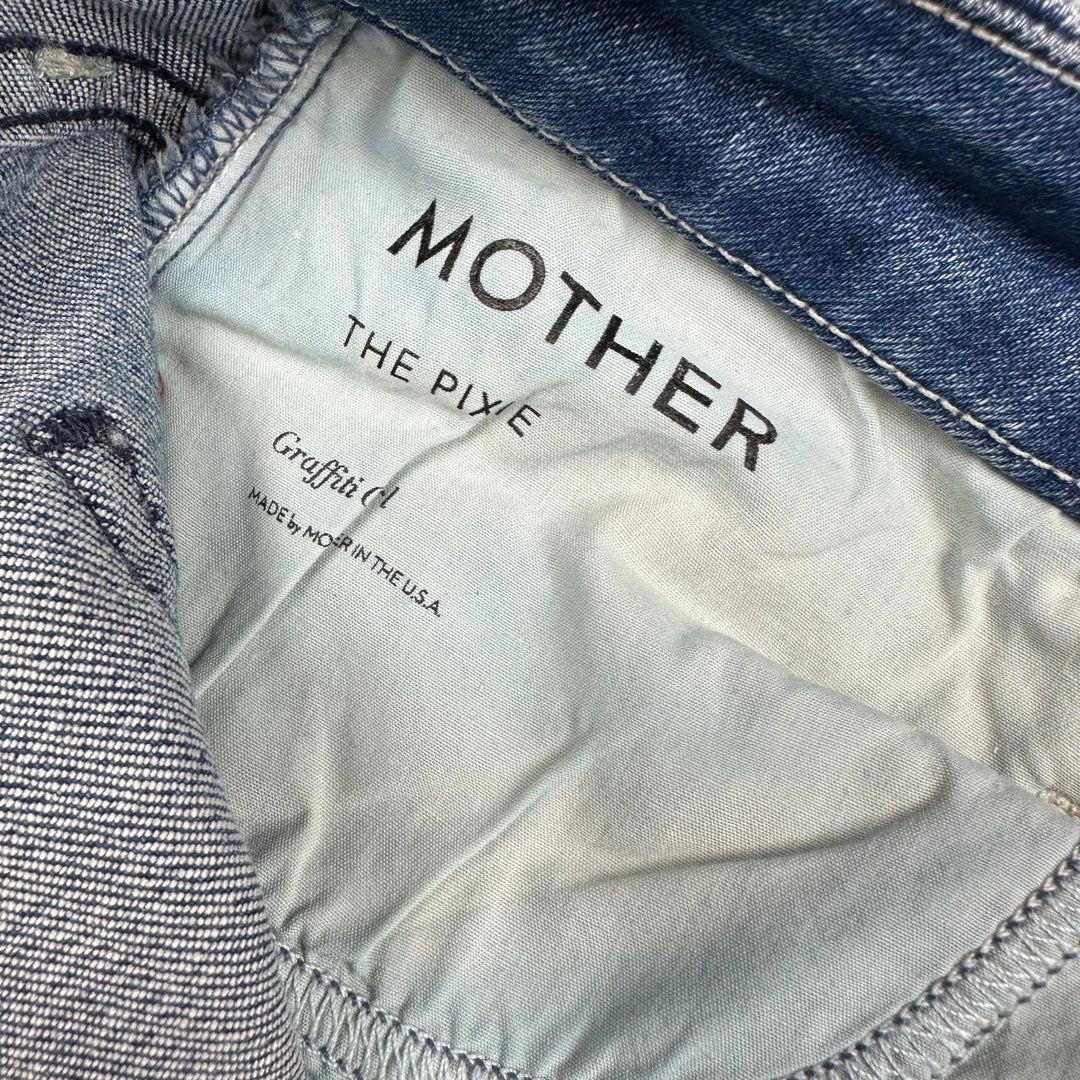 Mother 'The Pixie' Graffiti Girl Tapered Jeans- Size 29 - Jean Pool