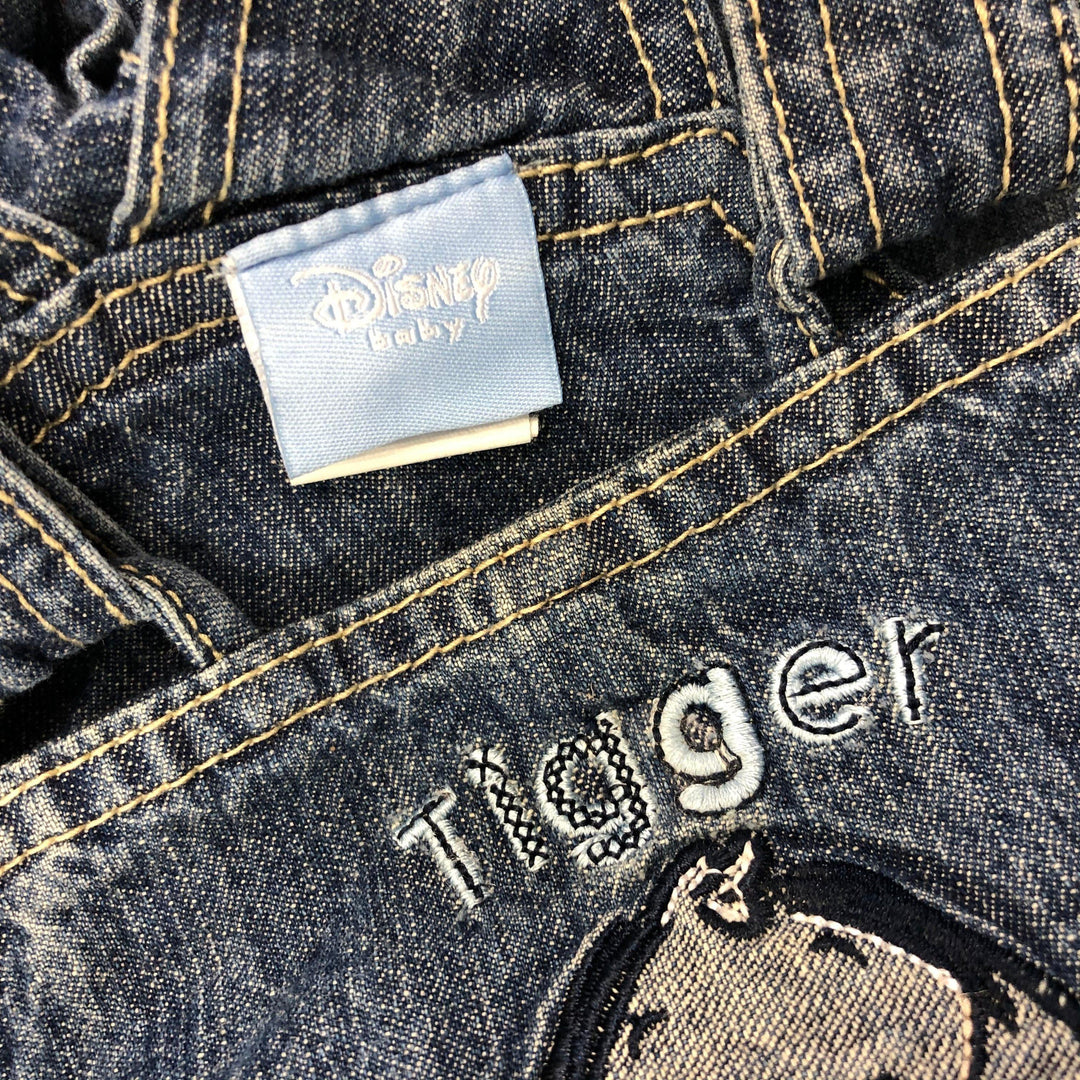Disney Embroidered 'Tigger' Bib & Brace Denim Overalls - Size 0 or 9M - Jean Pool
