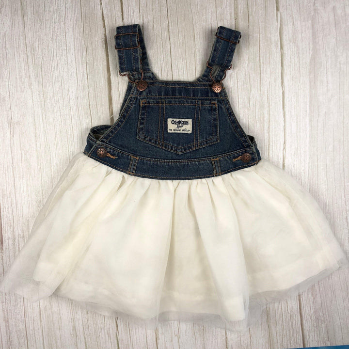 Osh Kosh Bib & Brace Denim Tulle Skirt Skirtall - Size 18M - Jean Pool