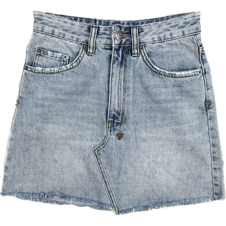Ksubi 'Hi Line Mini' Distressed Denim Skirt - Size 24 - Jean Pool
