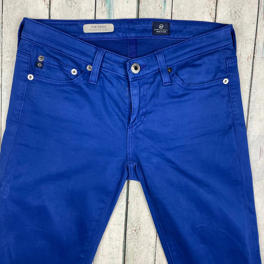 AG Adriano Goldschmied 'The Stilt' Cobalt Blue Cigarette Leg Jeans- Size 25R - Jean Pool