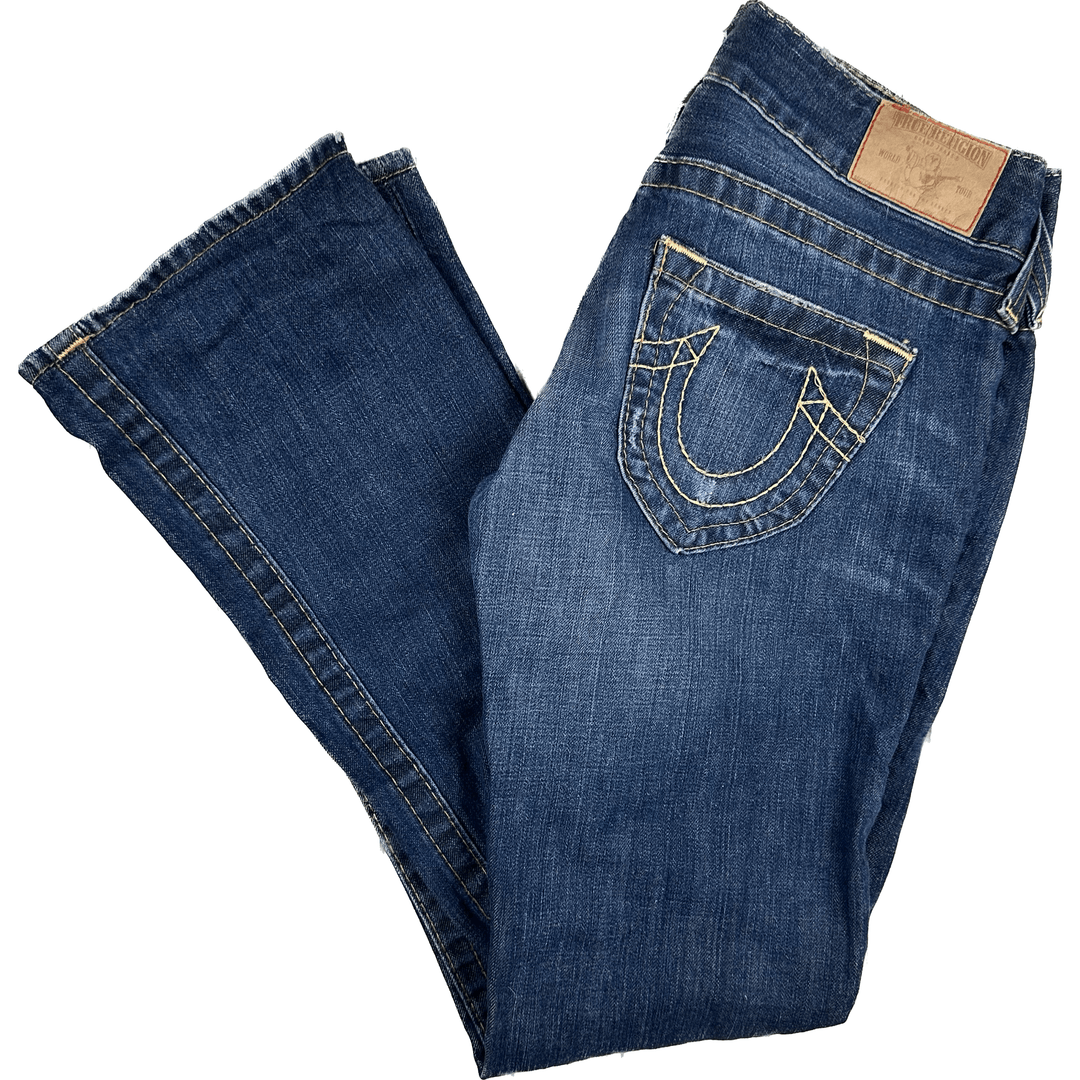 True Religion Low Rise Boot Flare Jeans- Size 26 - Jean Pool