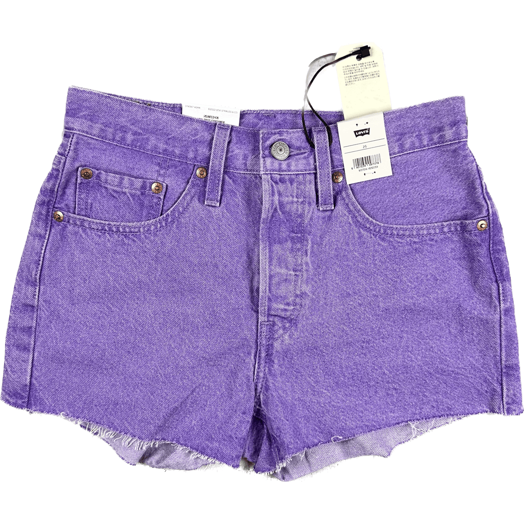 NWT - Levis Fresh 501 Purple wash Denim Shorts - Size 26 - Jean Pool