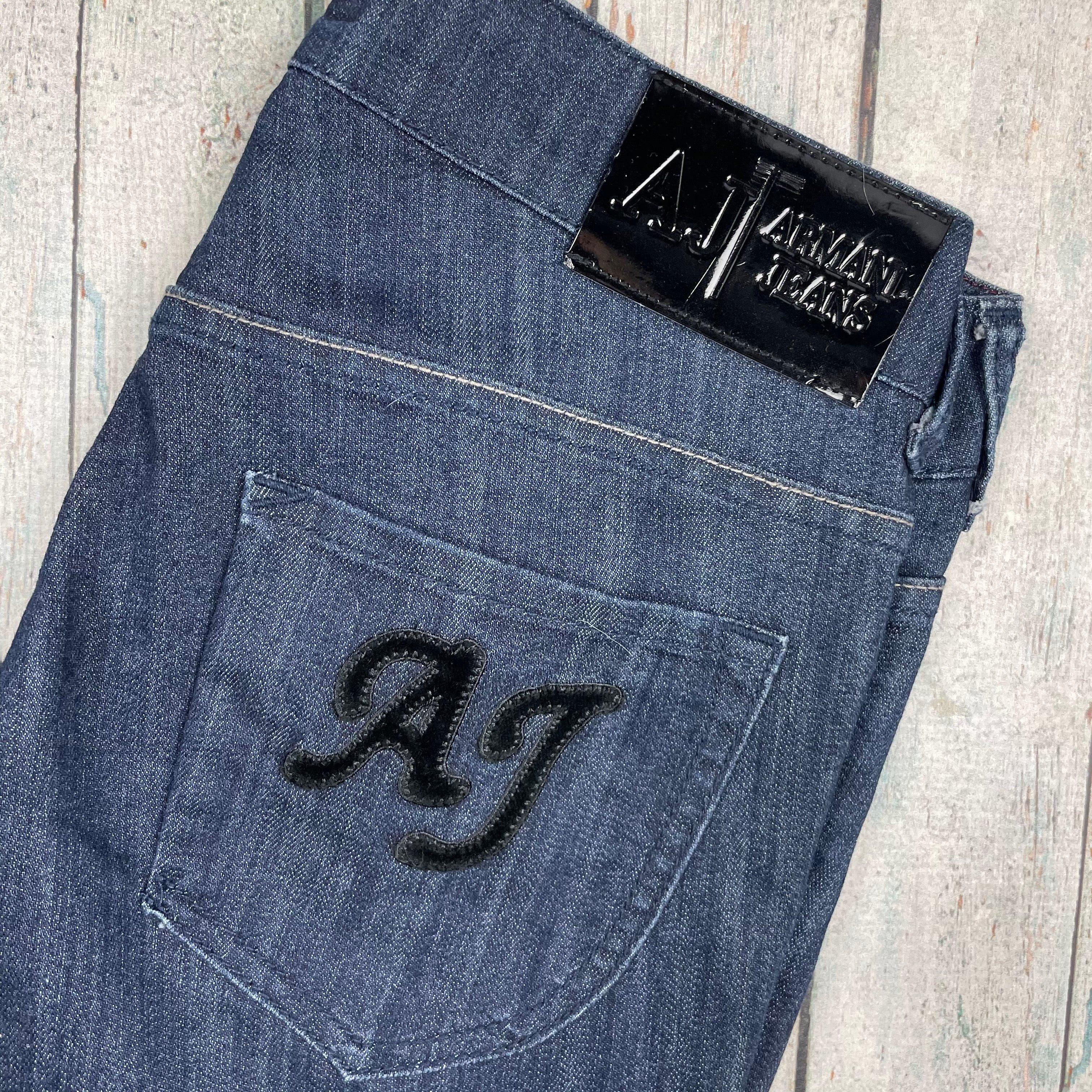 Armani Jeans AJ Slim Straight Indigo 09 Stretch Jeans Size 27 Jean Pool