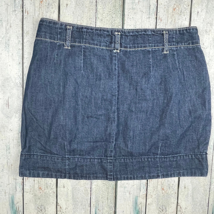 Guess Girls Denim Sailor Styled Mini Skirt- Size 12Y - Jean Pool