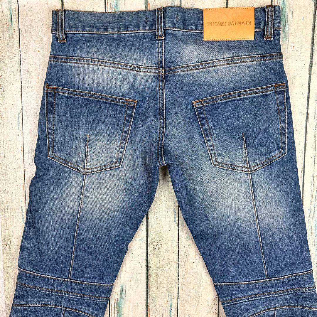 Pierre Balmain Jeans Back Pierre Balmain Biker Moto Denim Black