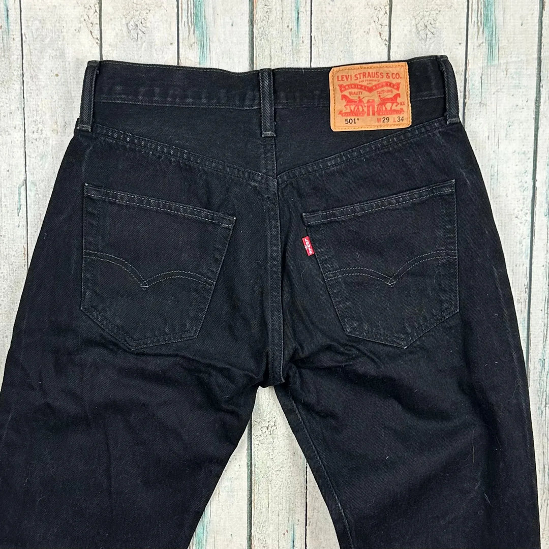 Levis Black Denim 501 Jeans -Size 29/29 - Jean Pool