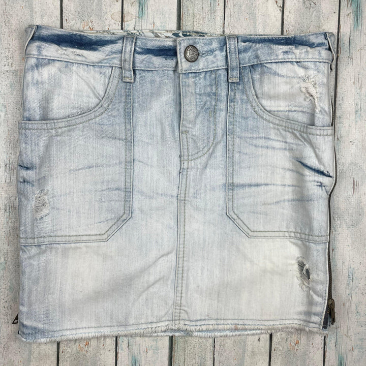 Guess Jeans Zip Side Distressed Denim Skirt - Size 27 or 9AU - Jean Pool