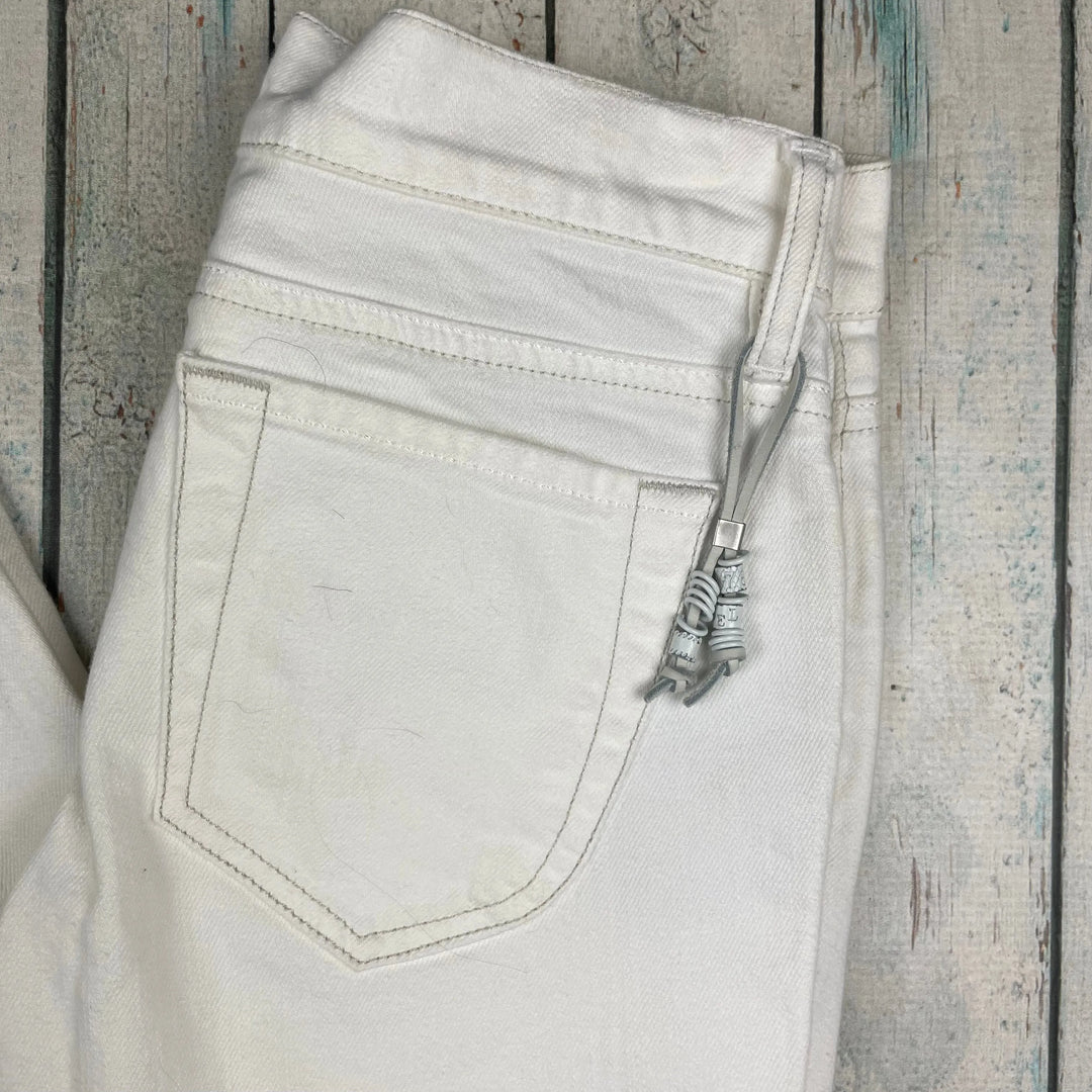 NWT - Diesel 'Liv' Slim Straight White Denim Jeans Size - 25/32 - Jean Pool