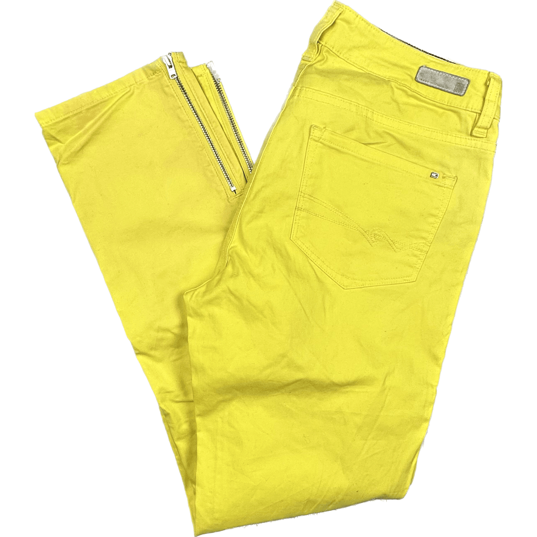 Tommy Hilfiger Stretch Yellow Ankle Zip Jeans - Size 28 - Jean Pool
