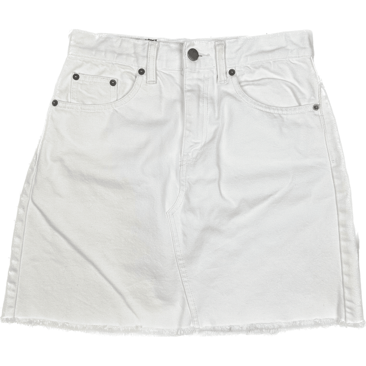 Dr Denim White Denim Mini Skirt - Size S or suit 8/9 - Jean Pool