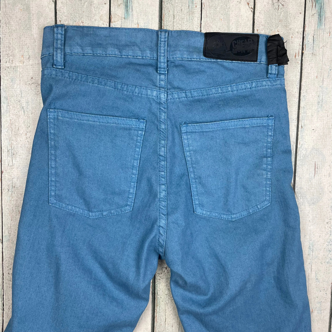 NWT - Cheap Monday 'Second Skin Sea Blue Used' Skinny Jeans - Size 28//34 - Jean Pool