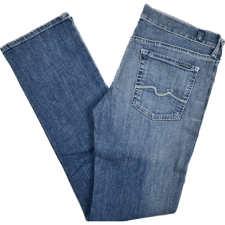 NEW- 7 for all Mankind 'Straight Leg' Distressed Jeans Size- 31 - Jean Pool