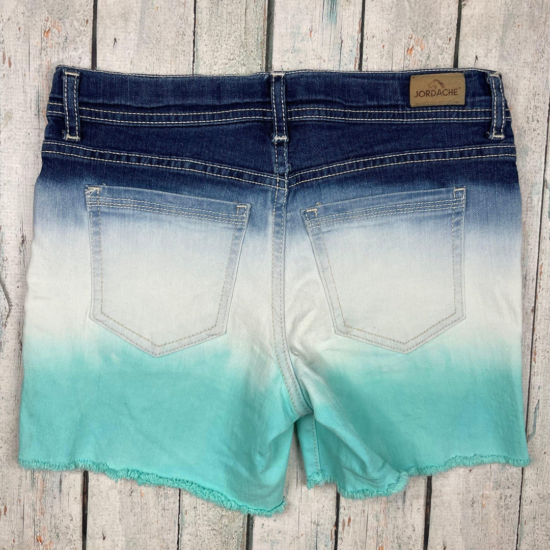 Girls Jordache dip Dye Embroidered Denim Shorts - Size 14 Years - Jean Pool