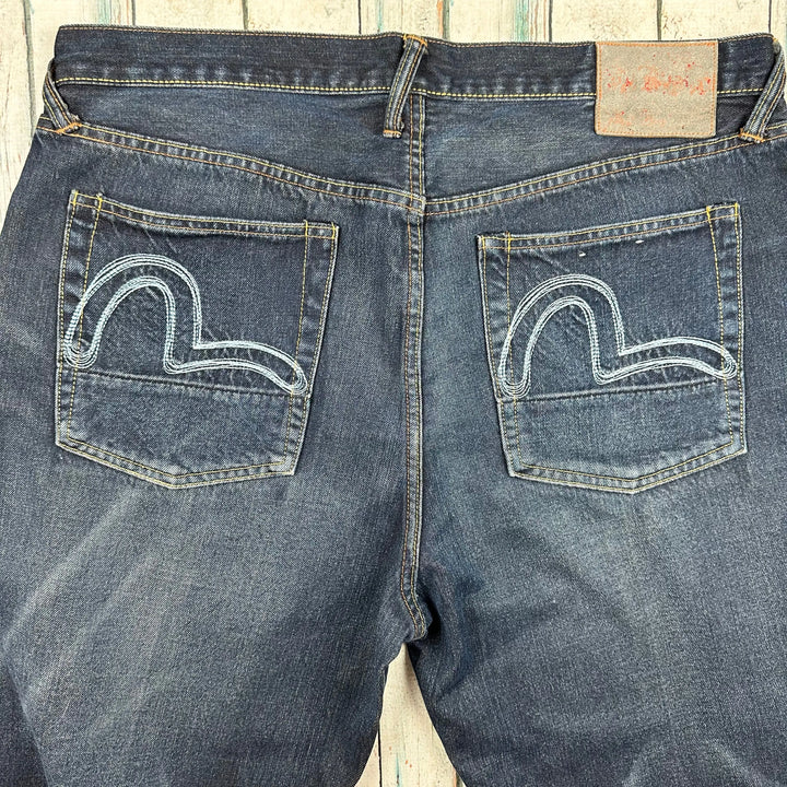 Evisu Japan Selvedge Logo Pocket Easy Fit Jeans - Size 40 - Jean Pool