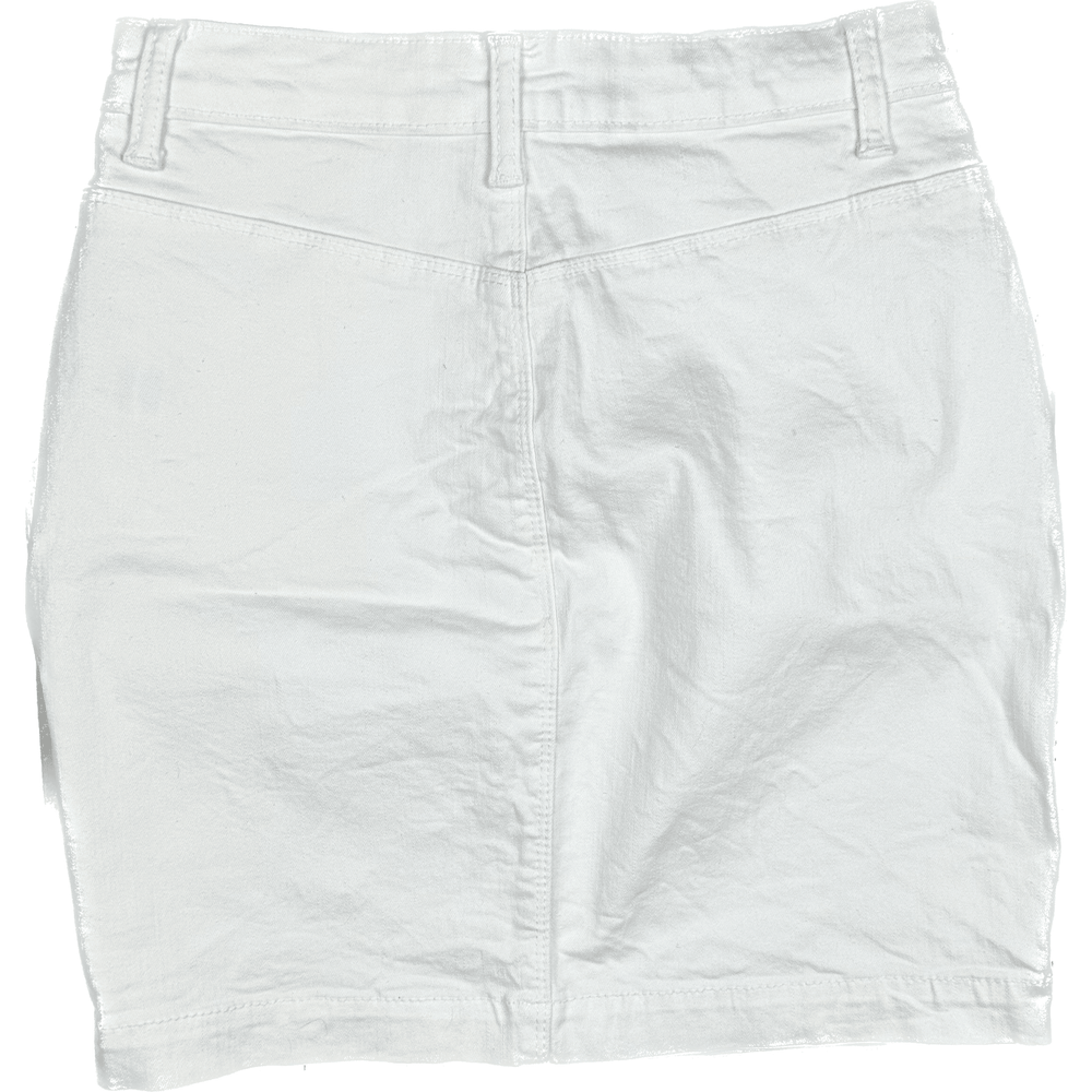 NWT- Missguided White Stretch Denim Mini Skirt - Size 10 - Jean Pool