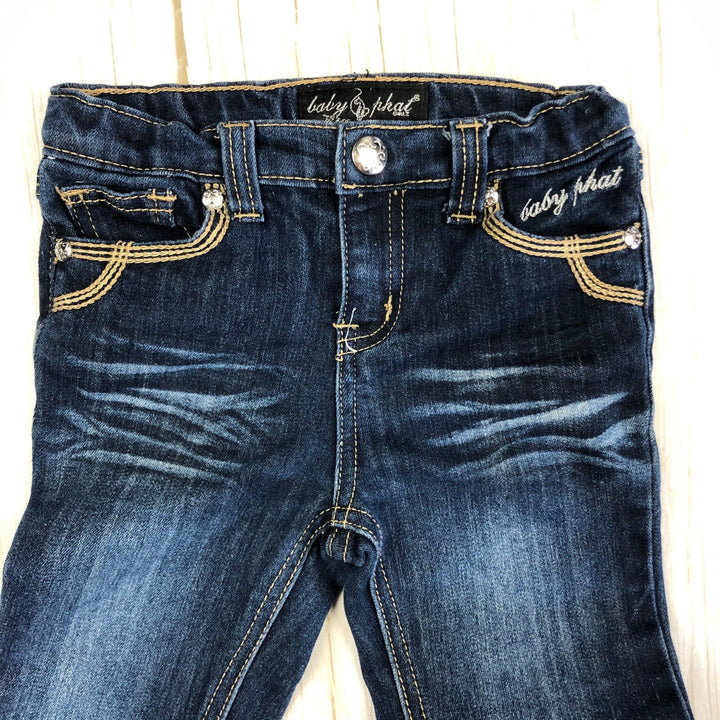 Baby Phat Girls Embroidered Logo Pocket Jeans - Size 4-Jean Pool