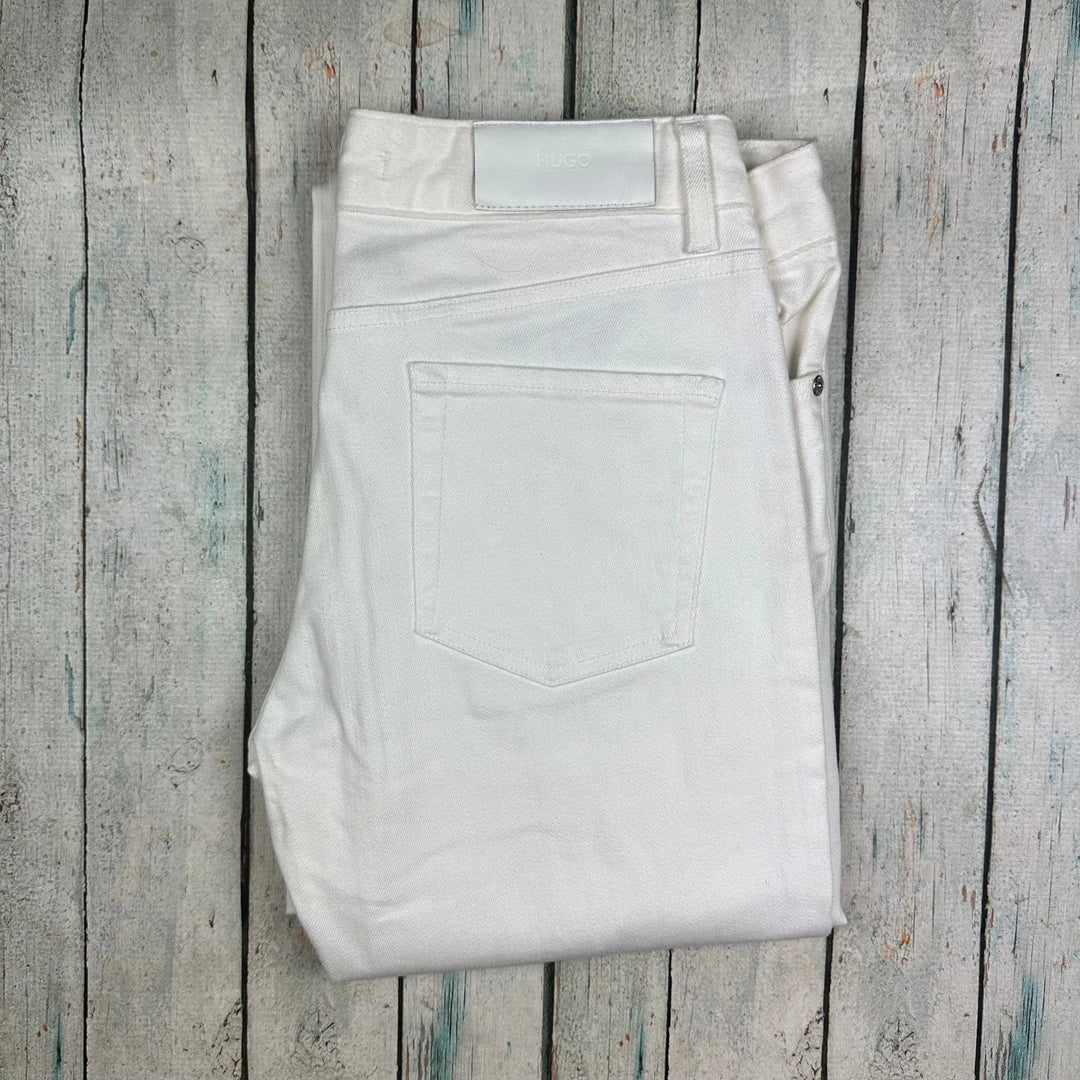 Hugo Boss Womens Slim Straight White Jeans - Size 28/34 - Jean Pool