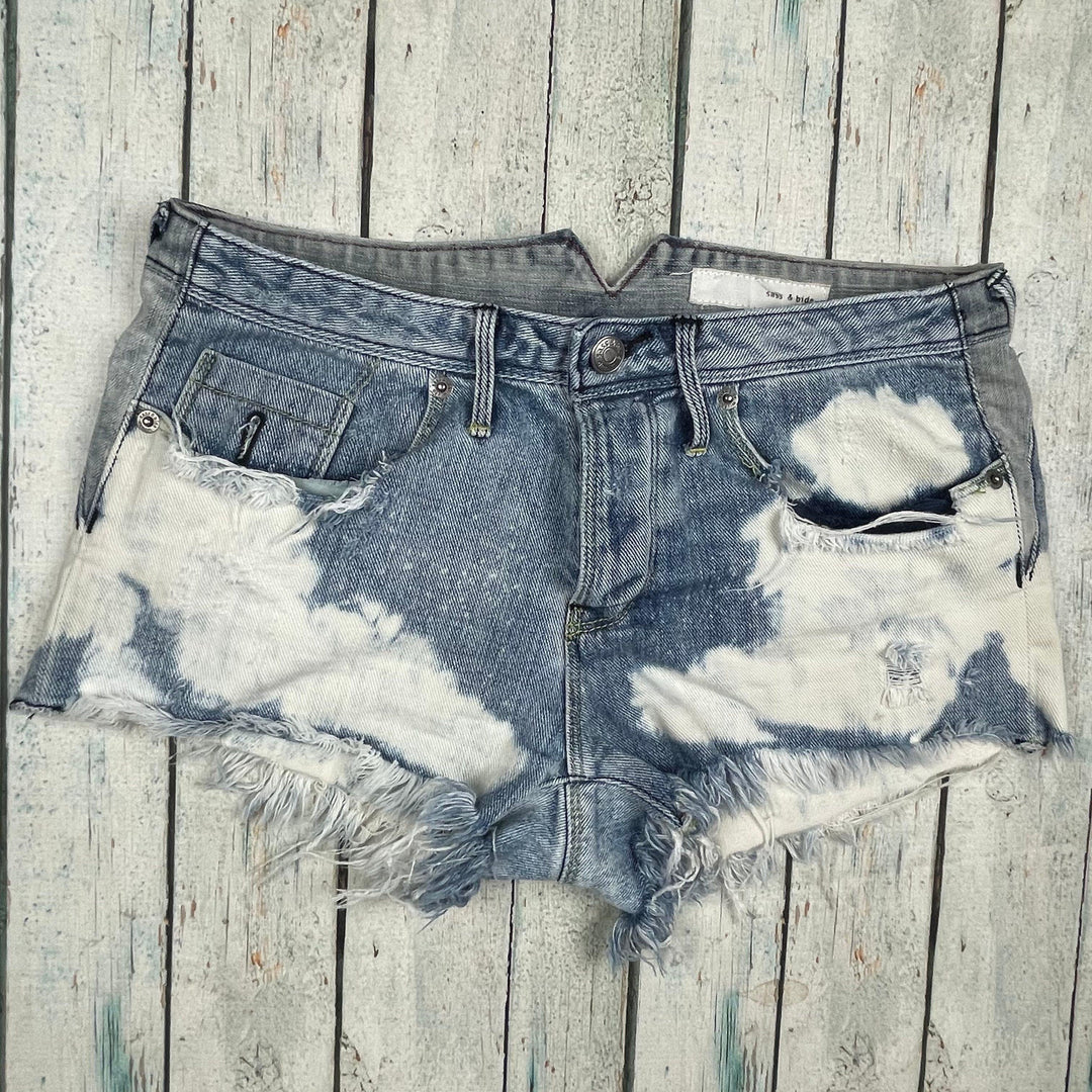 Sass & Bide 'The Winning Day' Distressed Denim Shorts - Size 24 - Jean Pool