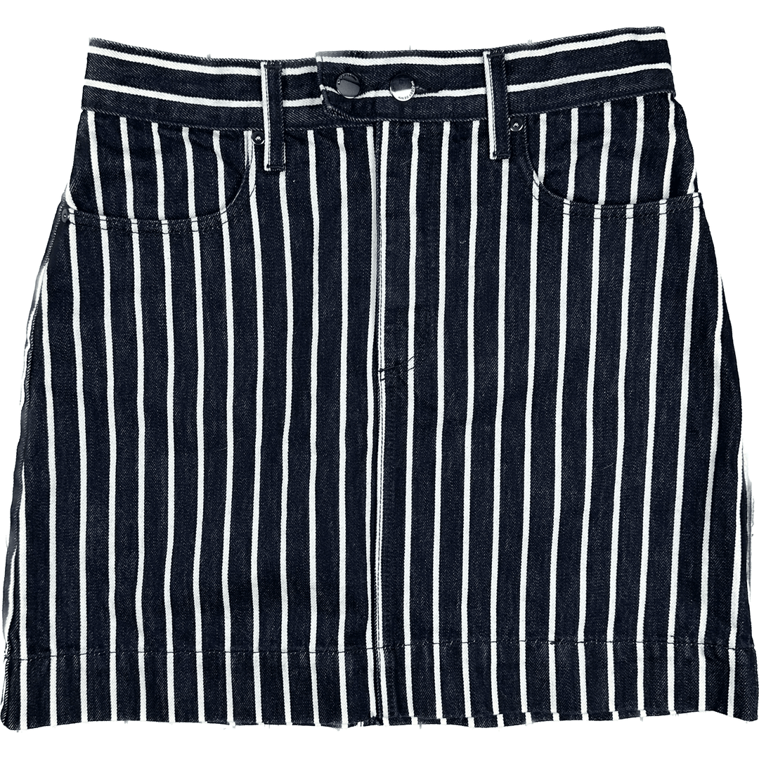 Nobody Striped 'Marina' Denim Skirt - Size 28 - Jean Pool