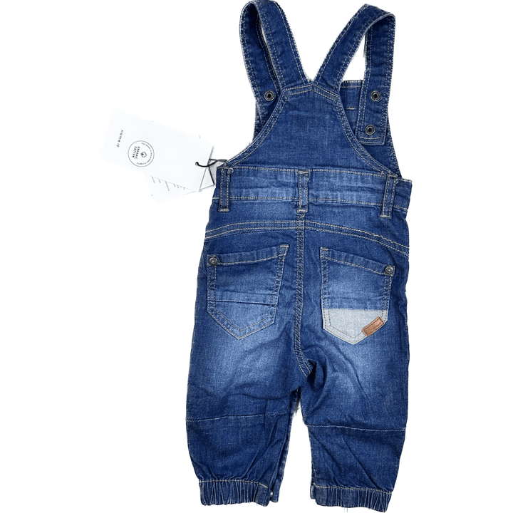 NWT - Name It Classic Bib & Brace Denim Overalls - Size 2-4M - Jean Pool