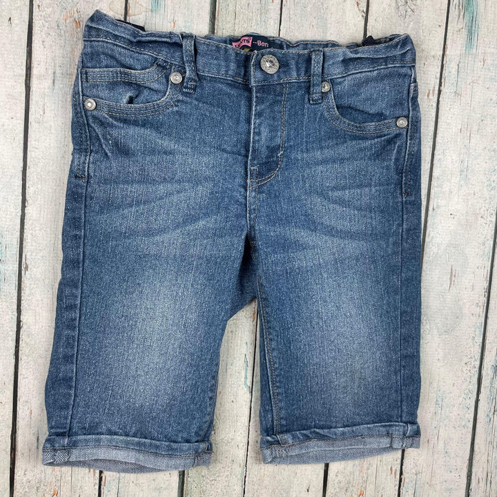 Levis 'Bermuda' Girls Long Denim Shorts - Size 8 - Jean Pool