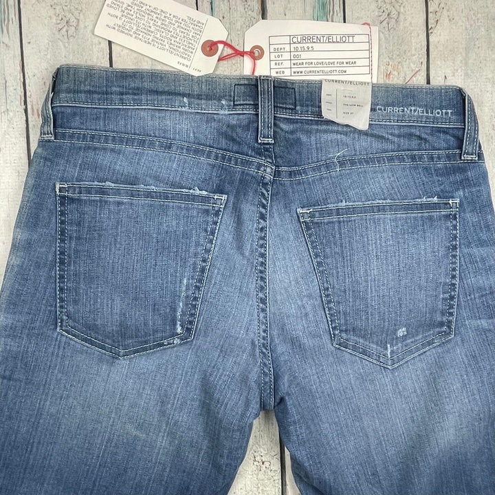 NWT- Current/Elliot 'The Low Bell' Island Hopper Released Hem Jeans- Size 27 - Jean Pool