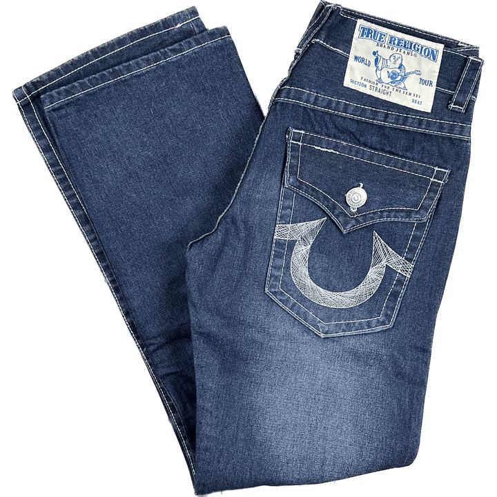 True Religion Mens 'Straight' Flap Top Pocket Jeans - Size 36 - Jean Pool