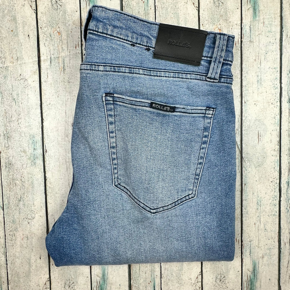 ROLLAS Mens 'Tim Slims' Stretch Slim fit Jeans - Size 36/32 - Jean Pool