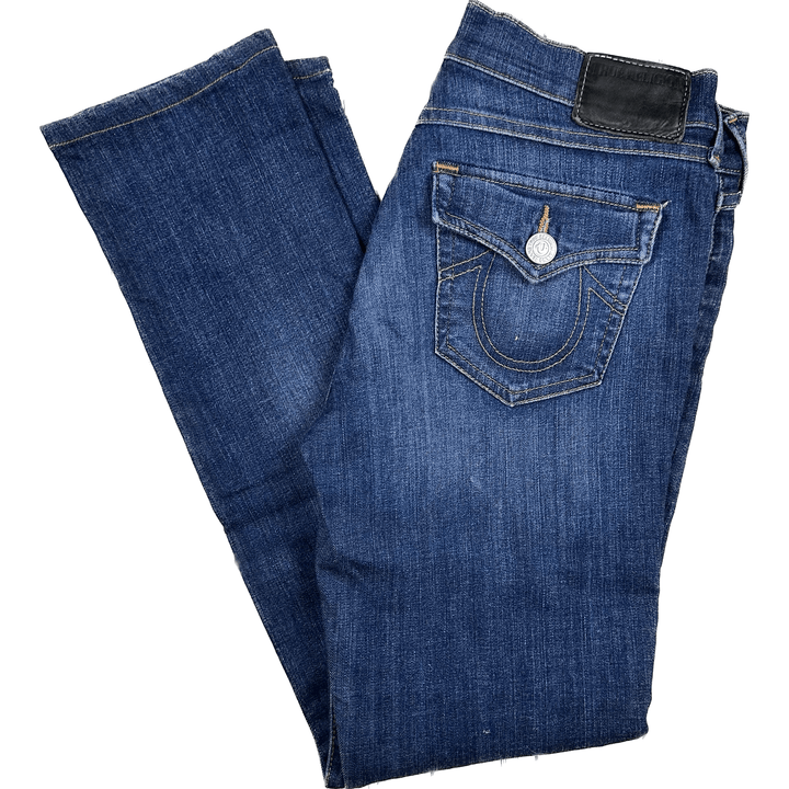 True Religion 'Cora' Mid Rise Straight Stretch Jeans- Size 28 - Jean Pool