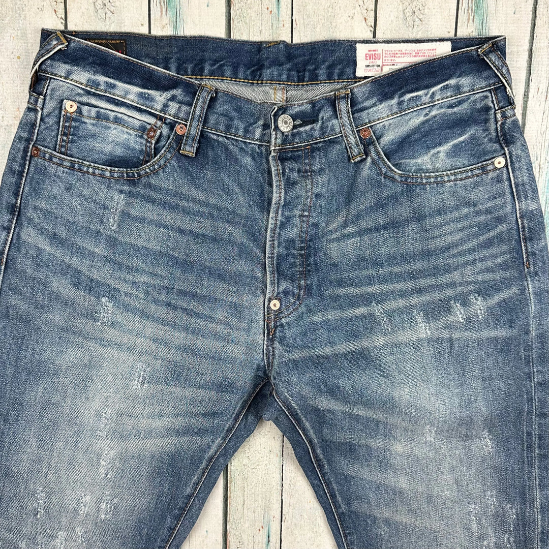 Evisu Japan - Straight Leg Logo Pocket Jeans - Size 34 - Jean Pool