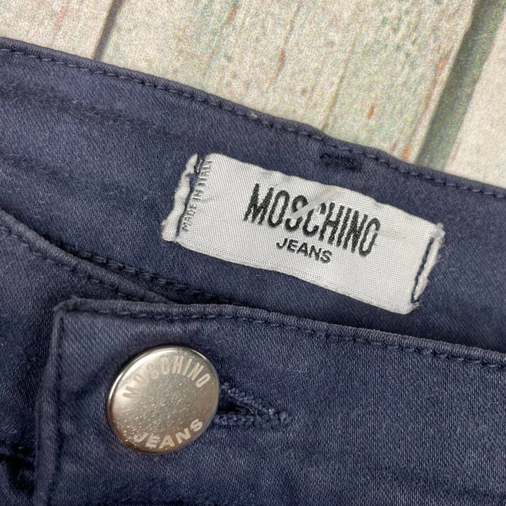 Moschino Italian Made Navy Straight Fit Jeans- Size 14 - Jean Pool