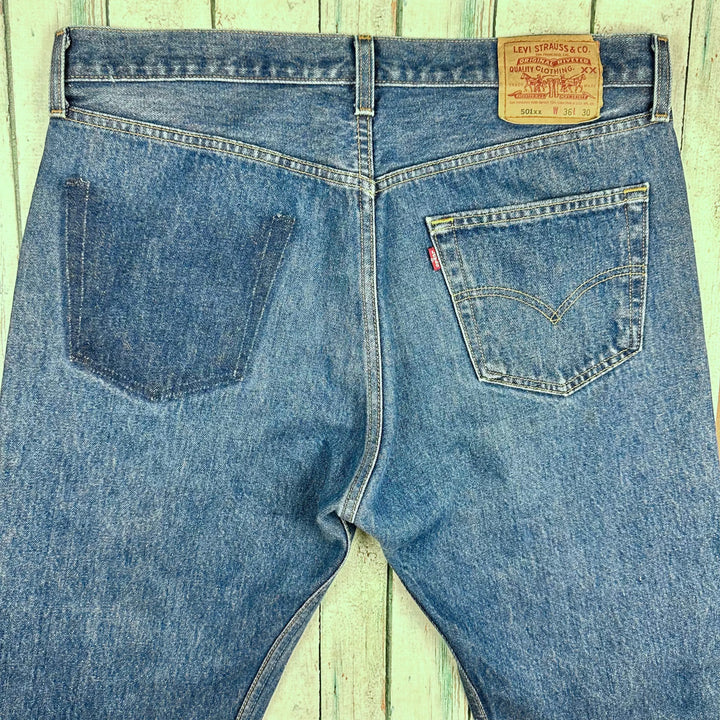 Levis Vintage 90's USA Made 501 Mens Button Fly Jeans -Size 36 - Jean Pool