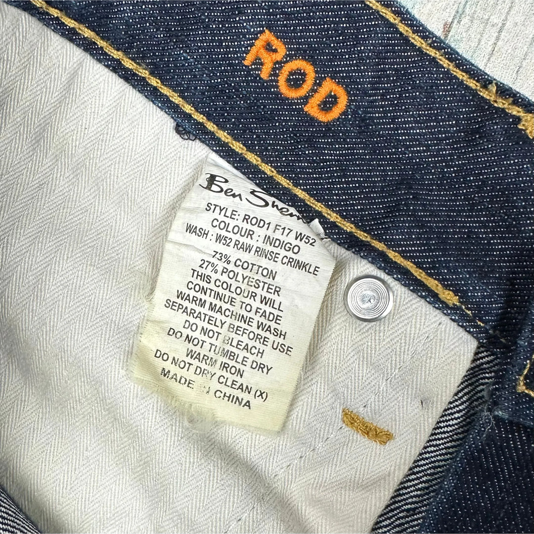 Ben Sherman 'ROD' Selvedge Mens Denim Jeans - Size 32/33 - Jean Pool