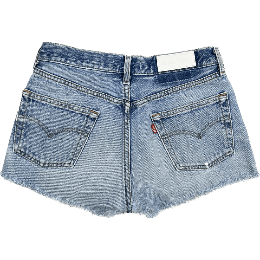 RE/DONE Levis Button Fly Denim 'Self/Corps' Shorts -Size 24 - Jean Pool